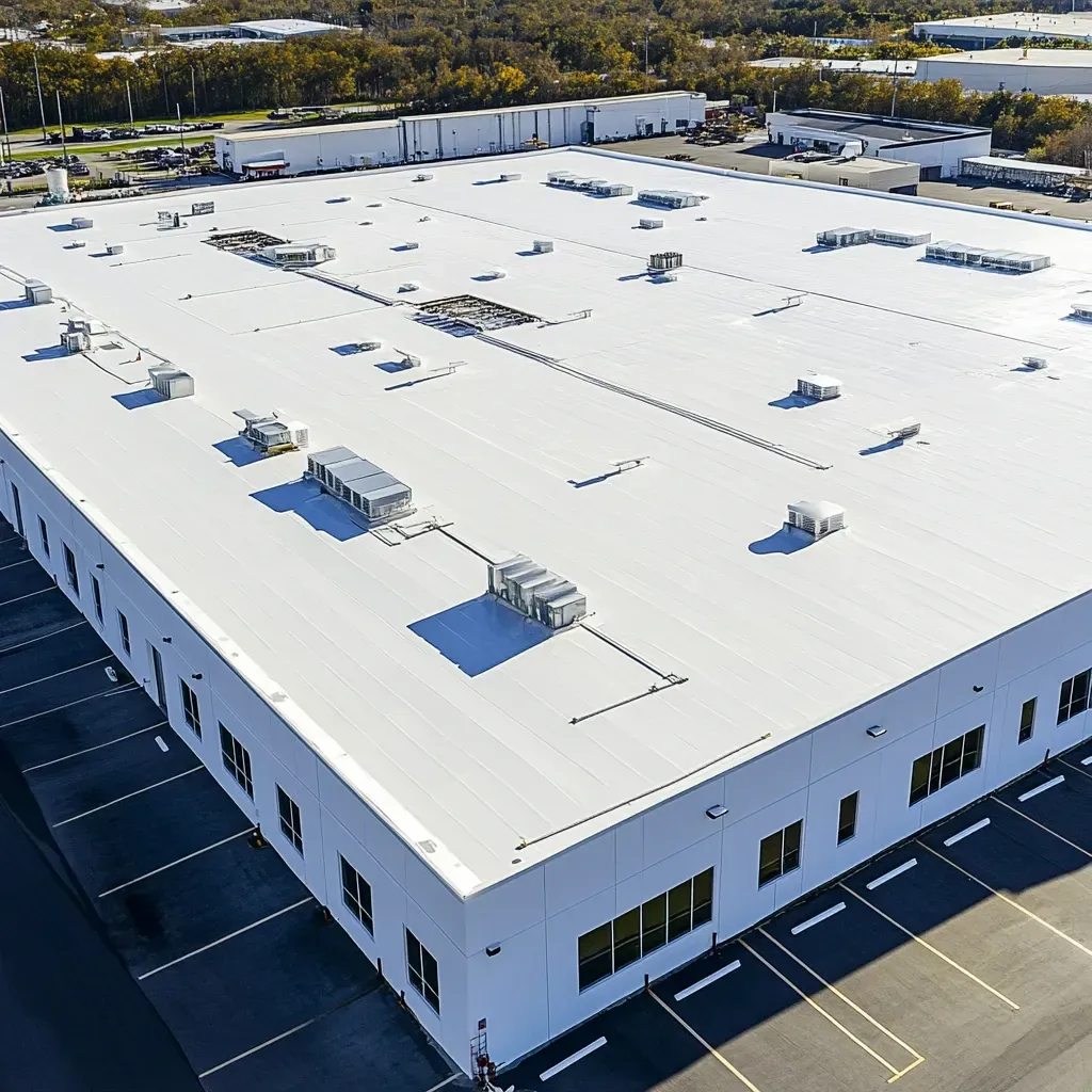 Energy-efficient flat roofing Spring Hill FL with reflective membrane systems.