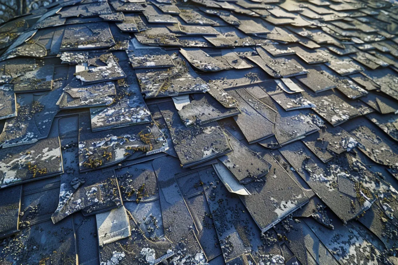 Aerial view of residential rooftops in Spring Hill FL for roofing project assessment.