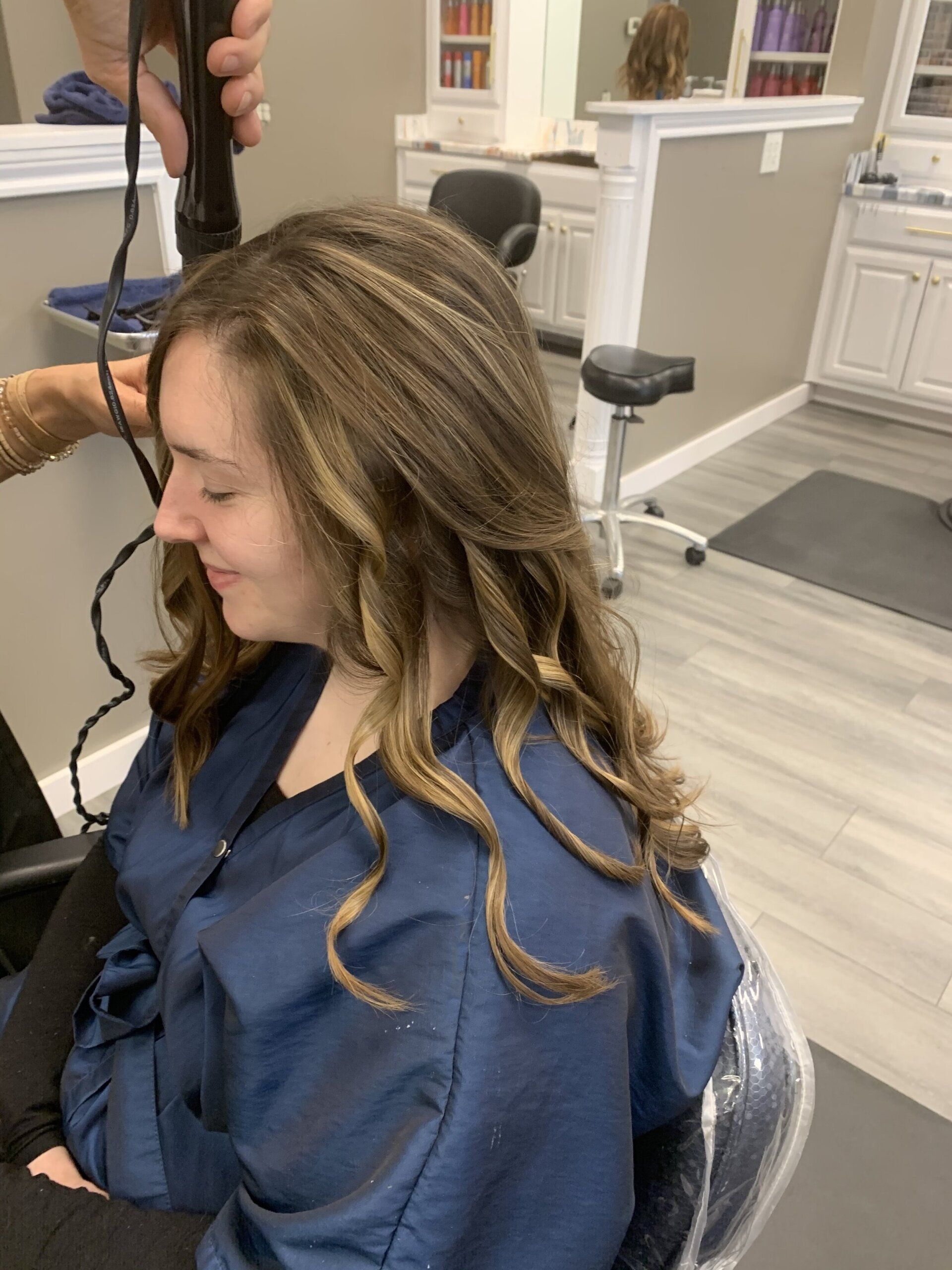 About a week after her long layer haircut & style Gianna came back for Balayage. A full head of Balayage on Virgin Hair. Here are the Balayage results and photos.