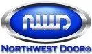Logo for Northwest Door, blue and silver oval with "NWD" and company name below.