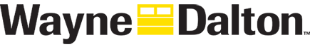 Wayne Dalton logo with a yellow garage door graphic.