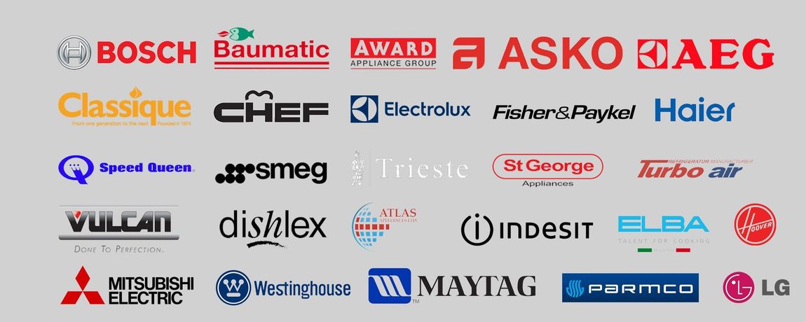 Wide range of company logos associated with Lawrence's Home Appliance Centre 
