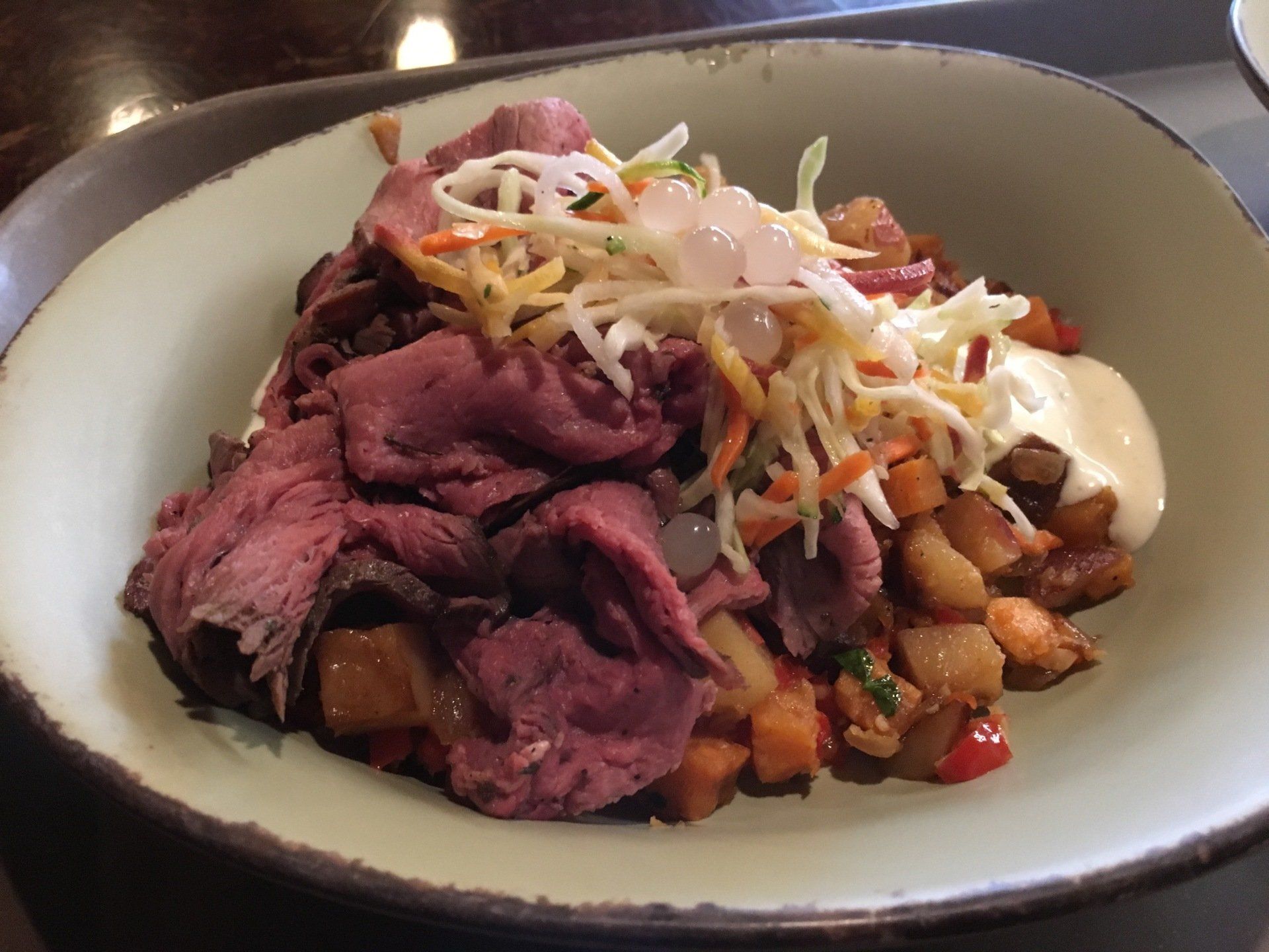 Walt Disney World Animal Kingdom Restaurant Satu'li Canteen Slow-Roasted Sliced Grilled Beef Bowl