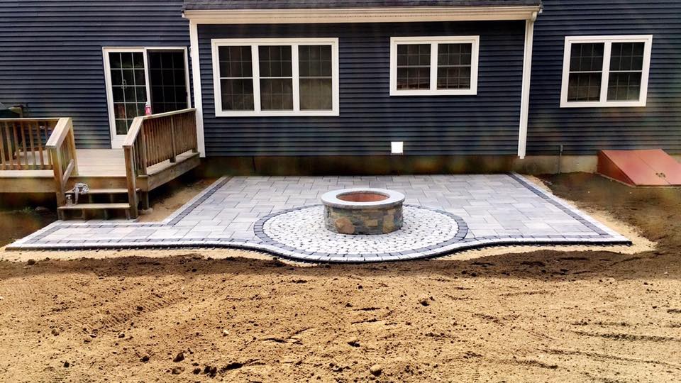 House Painted In Black Backyard Landscape Design — Shrewsbury, MA — Warren Landscaping