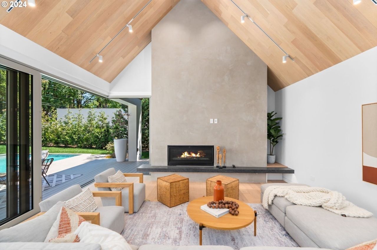 Northwest Contemporary Home with deck in the trees