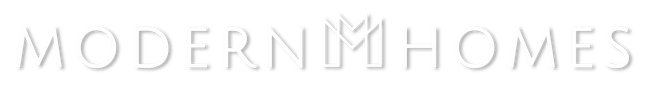 White version of the ModernHomes.com logo