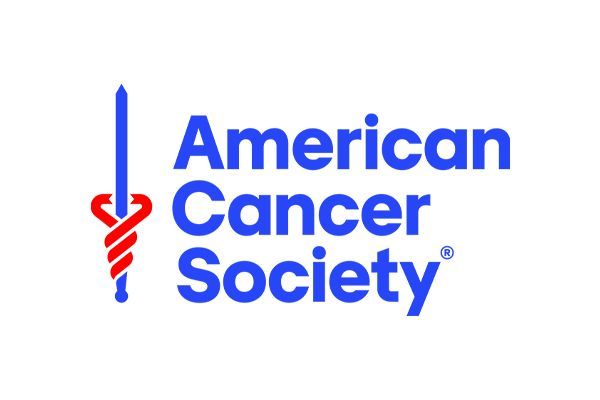 American Cancer Society logo: blue text and symbol on white background.