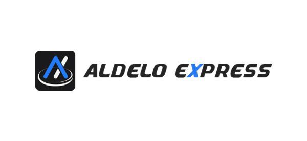 Logo for Aldelo Express, with a blue 