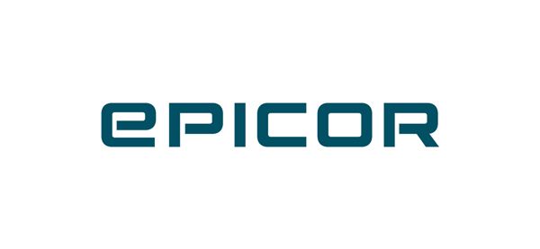 Epicor logo in teal against a white background.