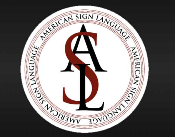 A logo for the american sign language