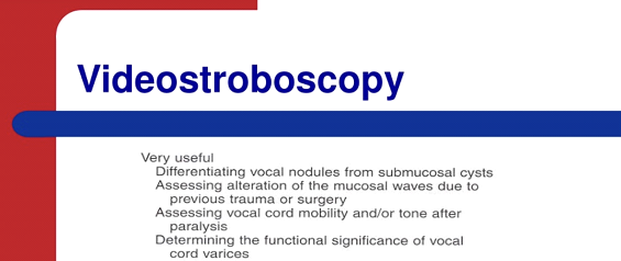 A poster that says videostroboscopy on it