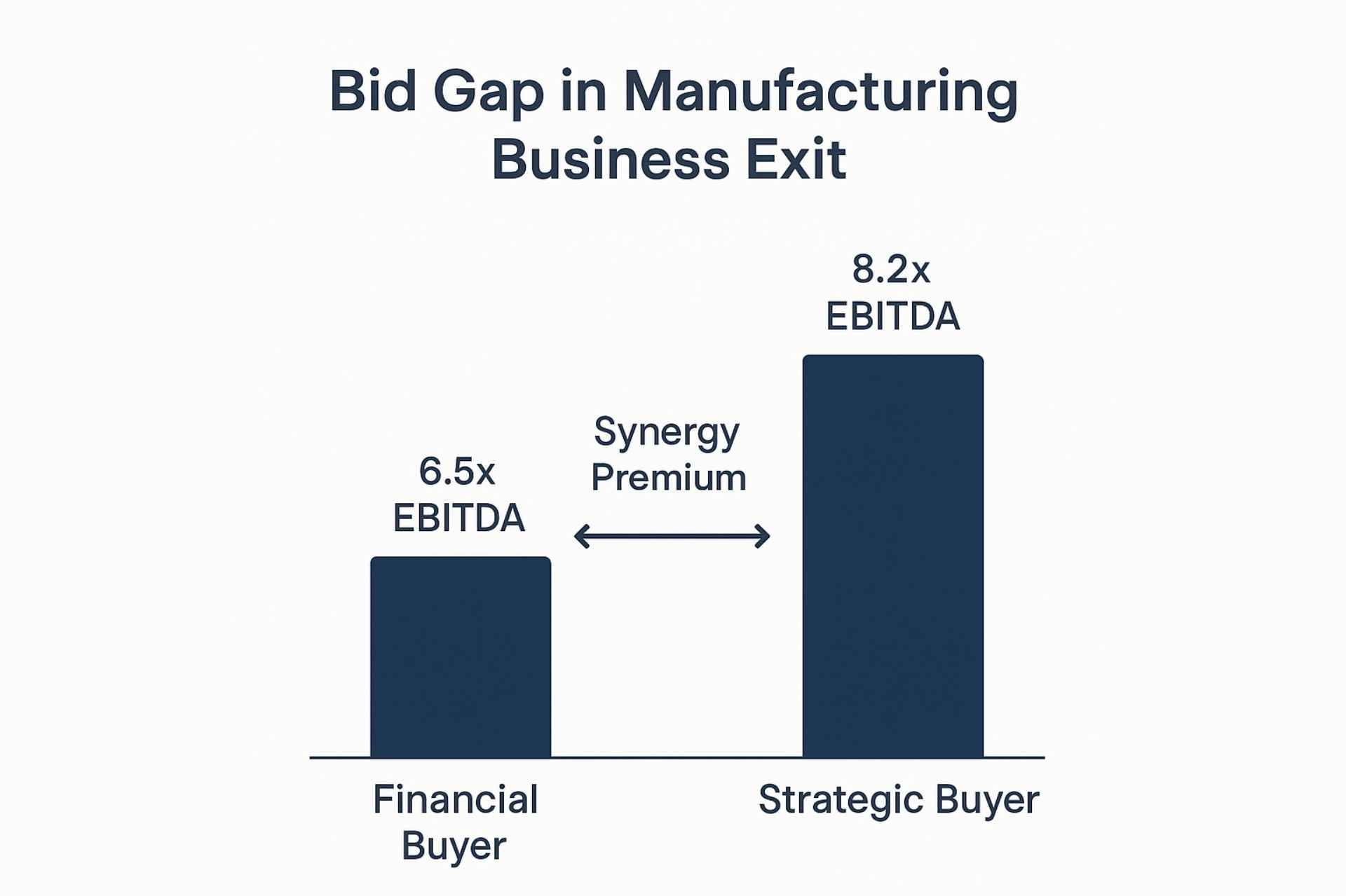Graphics show a bid gap in the manufacturing business exit