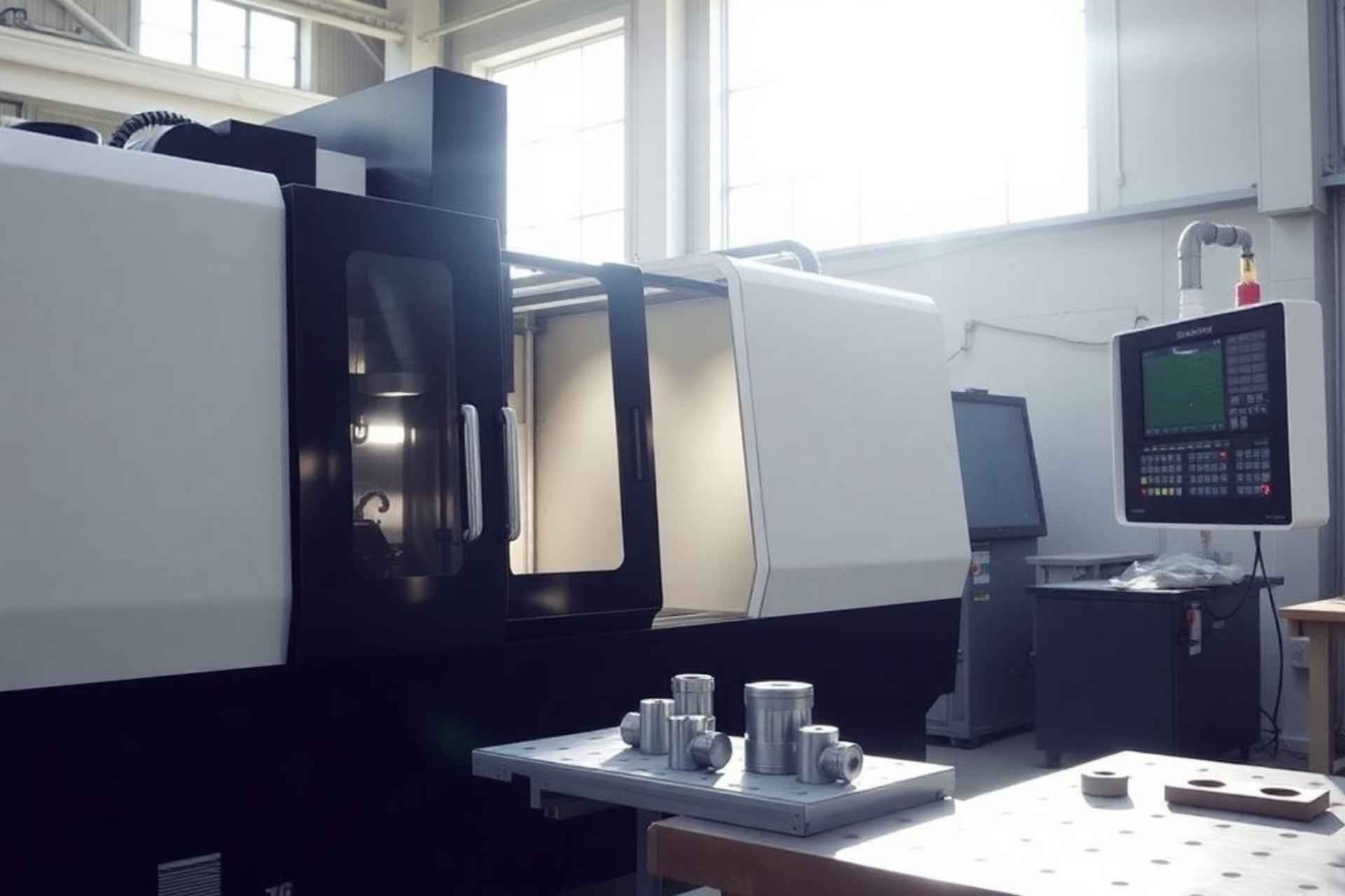 Modern CNC machine in a California manufacturing facility.