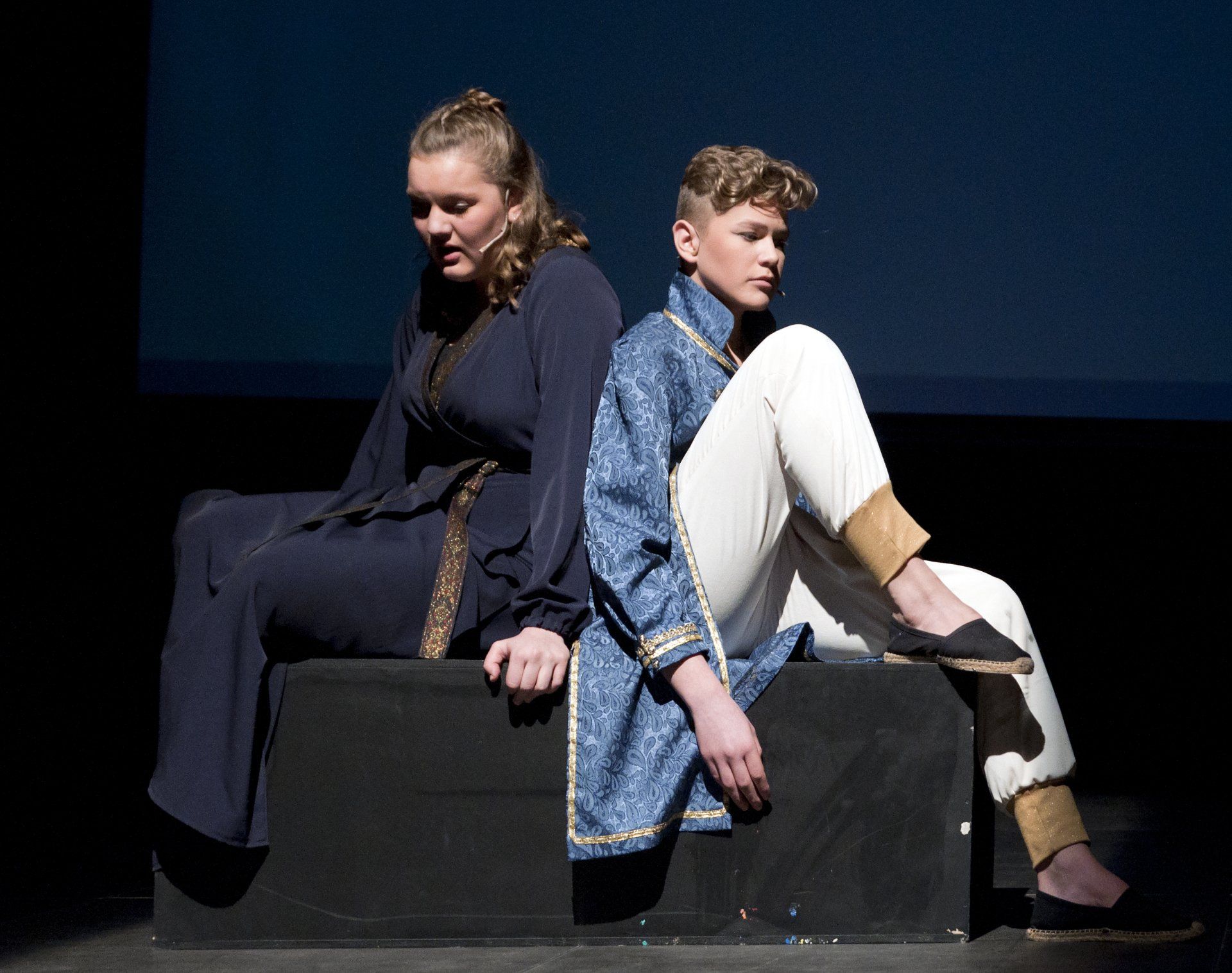 Toneel eindscene op het podium aida