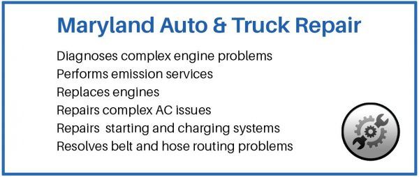 List Of Services at Maryland Auto & Truck Repair - Glen Burnie Auto Repair