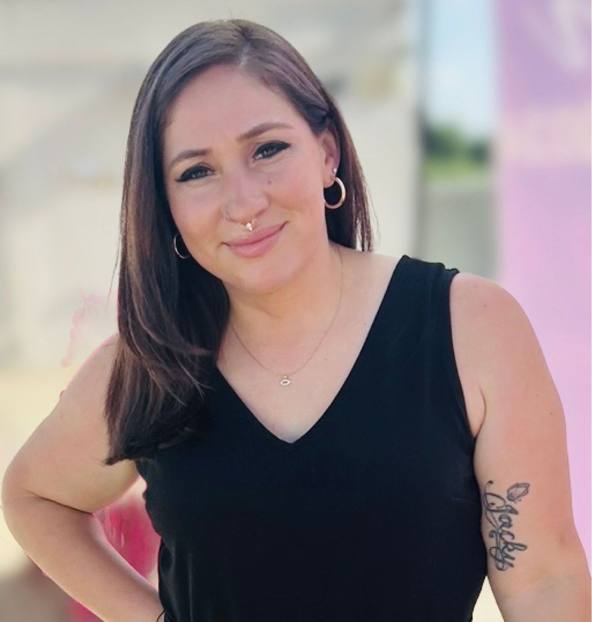 It is a silhouette of a person without a face.