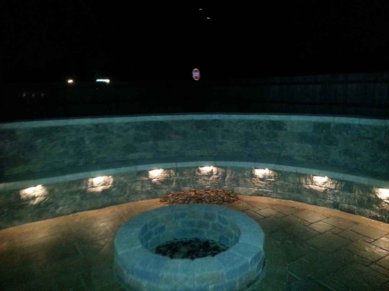 Beautiful Hardscape Design at Night - Near West,IL - M & M Landscaping