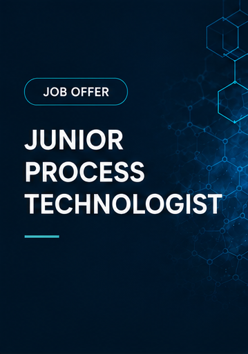 Offre d’emploi pour junior process technologist en polymères et procédés industriels innovants.