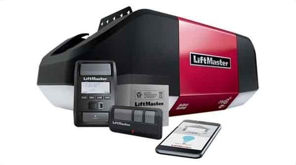 black and red garage door opener
