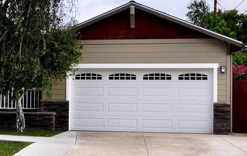 white garage door with windows