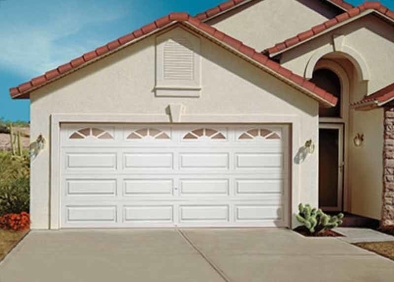residential home with white garage door