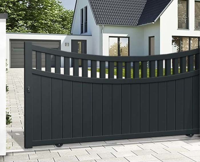 black curved gate