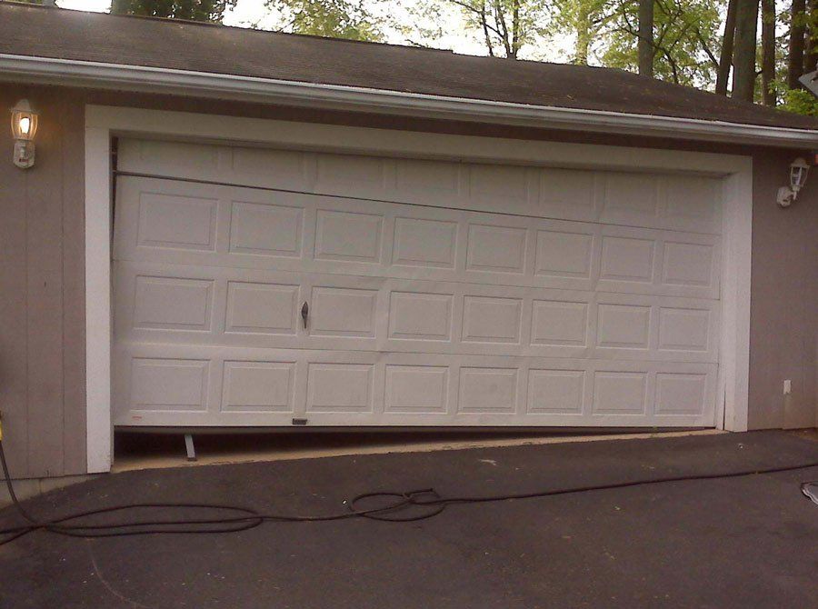 garage door with dent