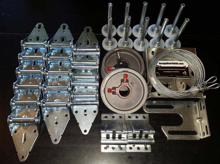 various garage door pieces for repair