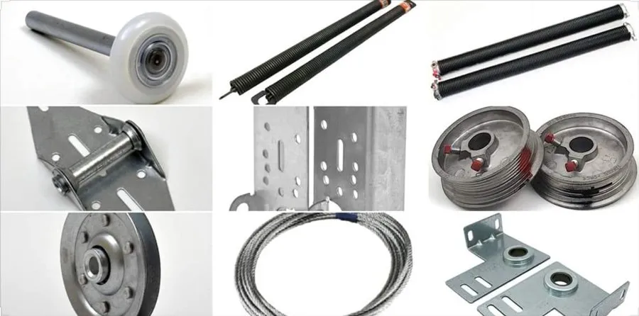 various garage door pieces