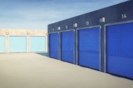 blue self storage garage doors