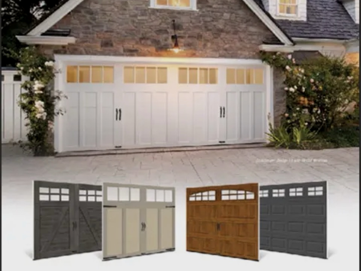 Custom and premium garage door styles with different panel designs and window options