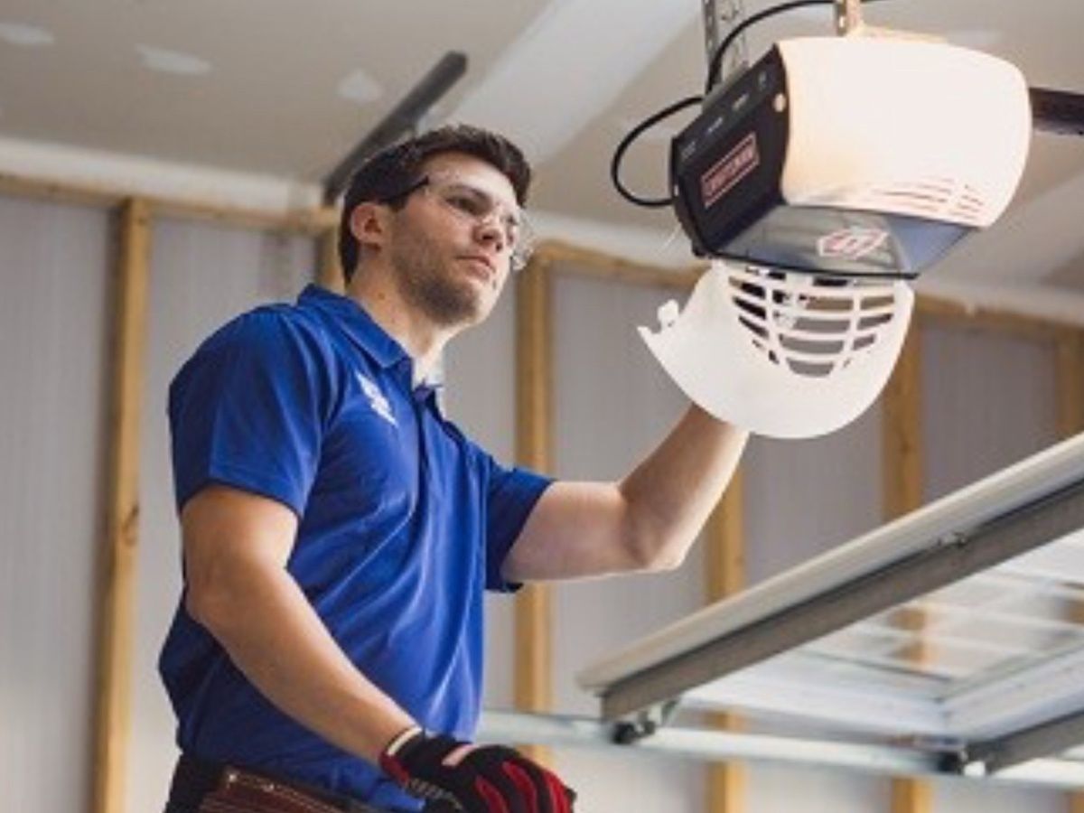 Garage door opener repair by professional technician