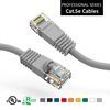 A pair of gray ethernet cables on a white background.