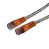 Two gray Ethernet cables with orange connectors.