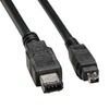 A pair of black cable connectors on a white background.