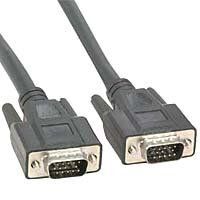 A pair of black vga cables on a white background.