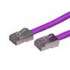 Purple ethernet cable with connectors.