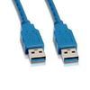 A pair of blue usb cables on a white background.
