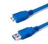 A pair of blue usb cables on a white background.