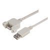 A pair of white usb cables with connectors on a white background.