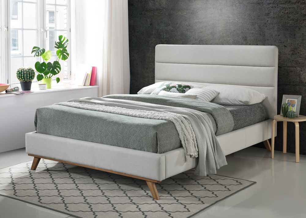 upholstery bed frame colour white wash or sand