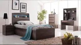 Kids bedroom with phoenix kids bedroom furniture - bed, bedside table, desk and a tallboy