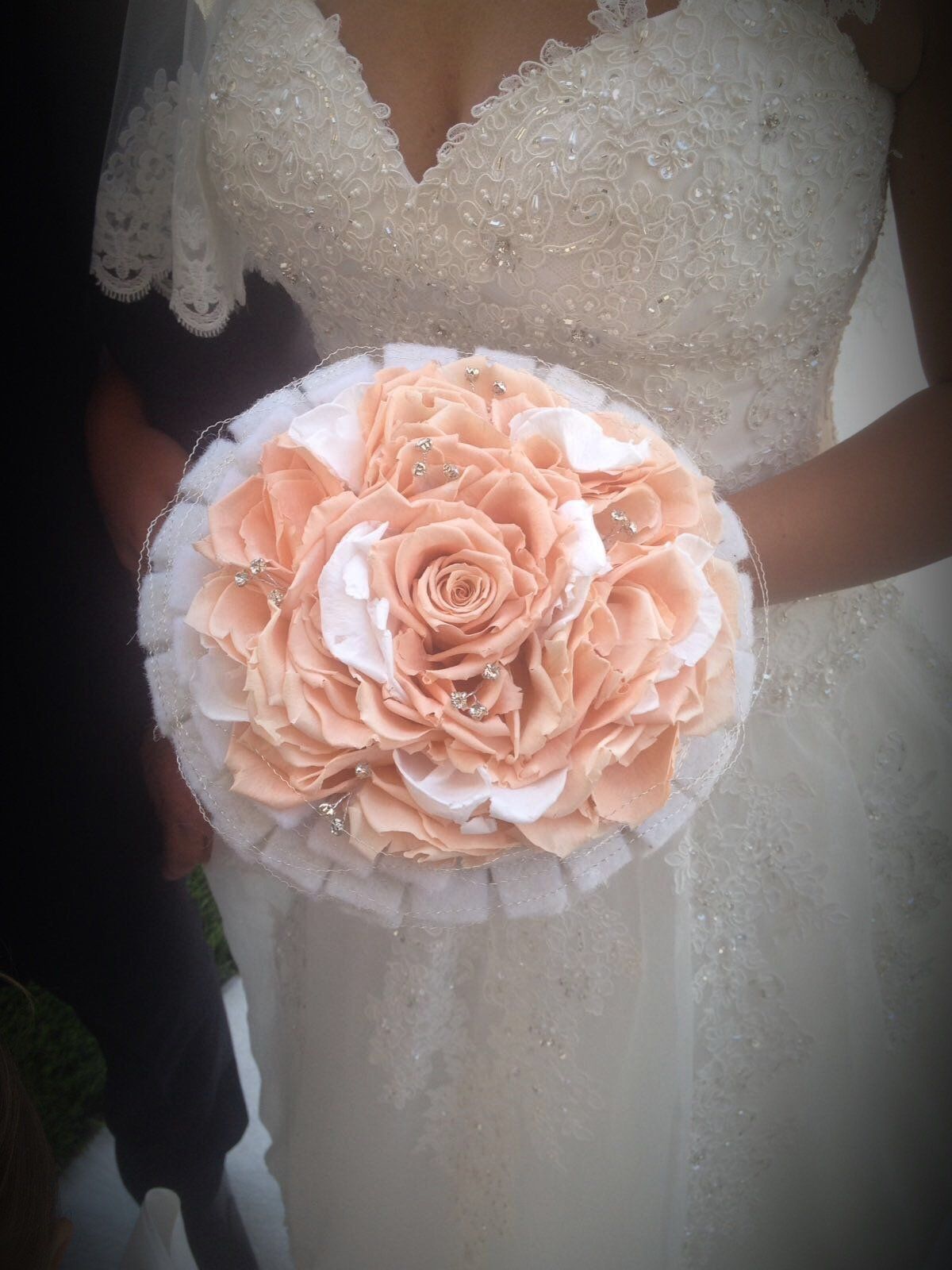 bouquet sposa color pesco