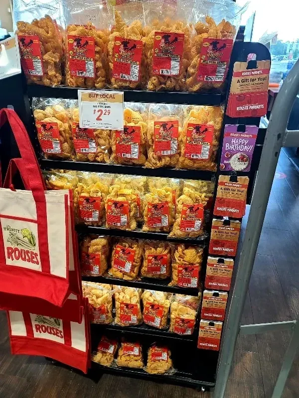 J-Boogie’s BBQ products displayed for sale in local stores.