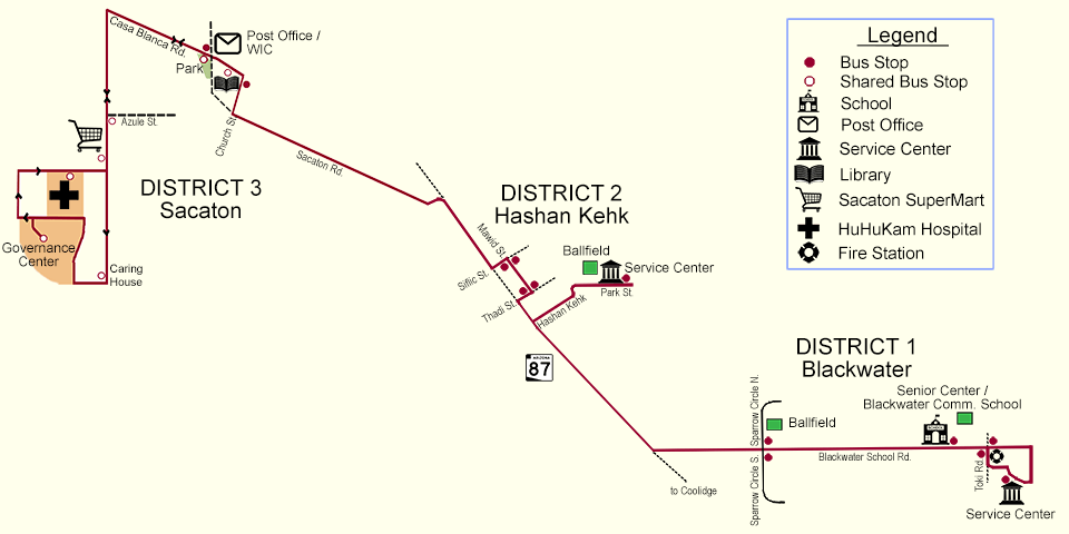 East Side Shuttle Route Map