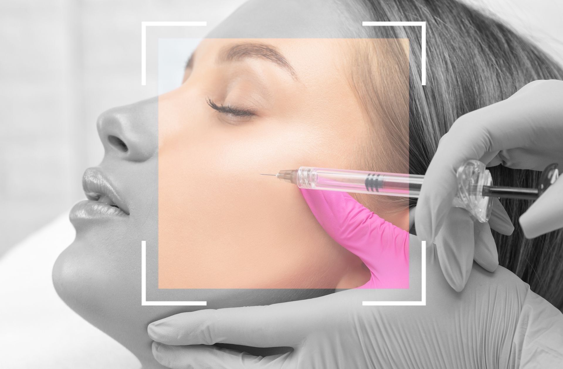 A woman receiving cheek and jawline fillers from an expert aesthetician near Lexington, Kentucky (KY