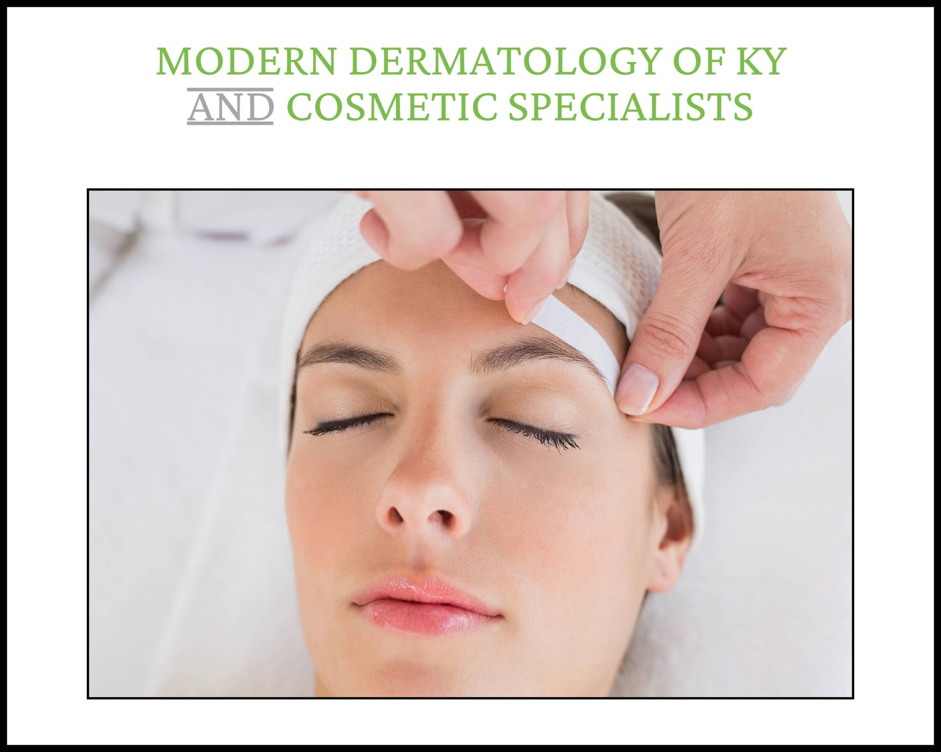 A woman receiving eyebrow waxing services near Lexington, Kentucky (KY)