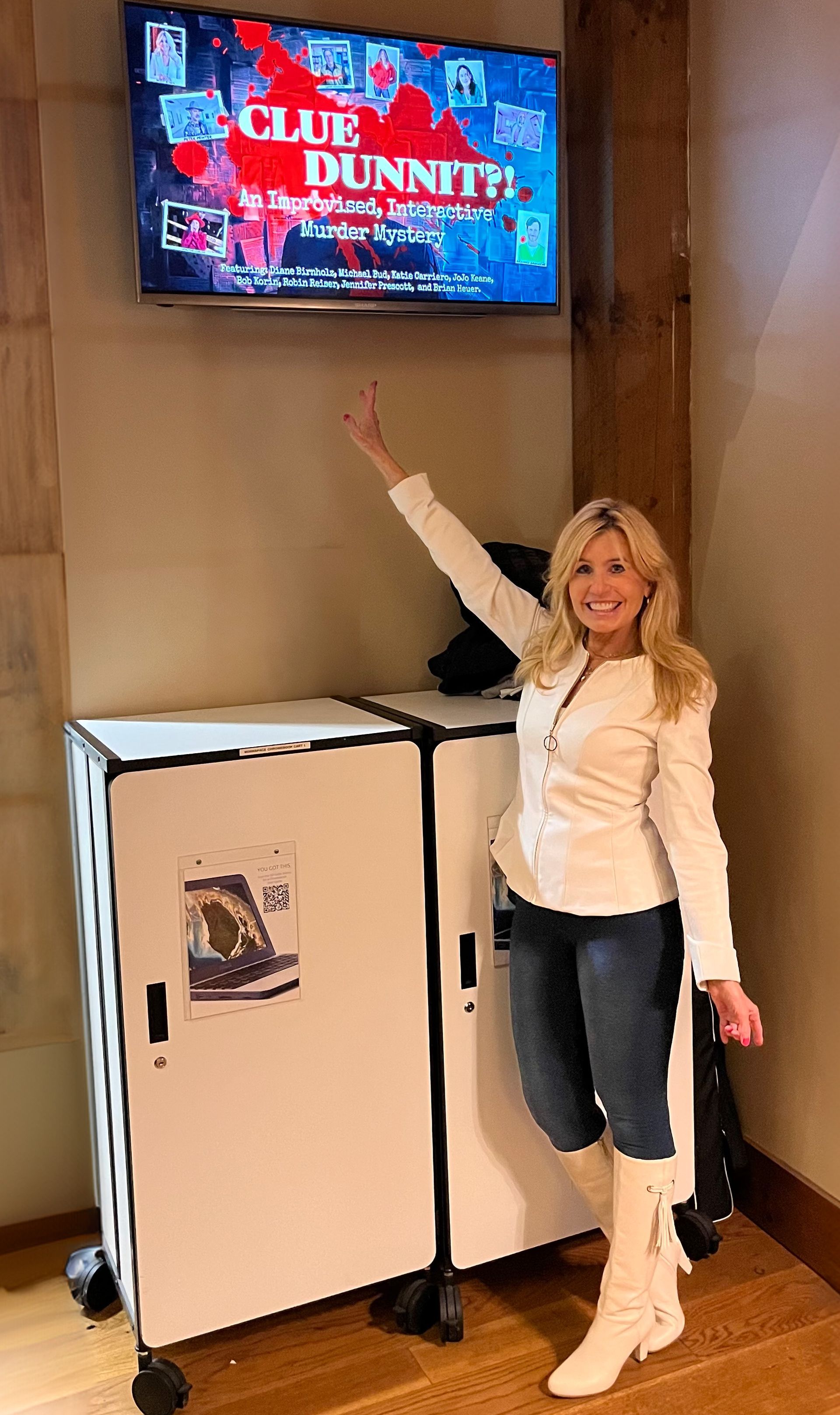 Diane Birnholz at ClueDunnit's Opening night