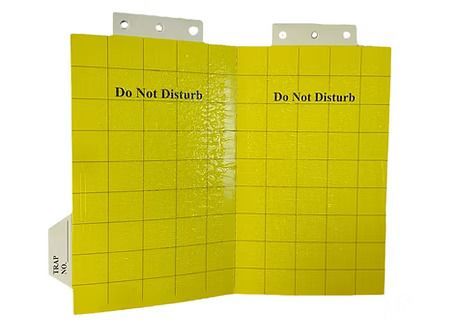 A yellow paper that says do not disturb on it