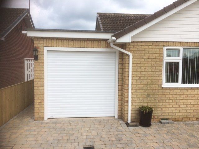 White garage door